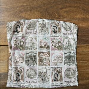 Tiger Mist Mesh Tube Top- Italian Stamp Print